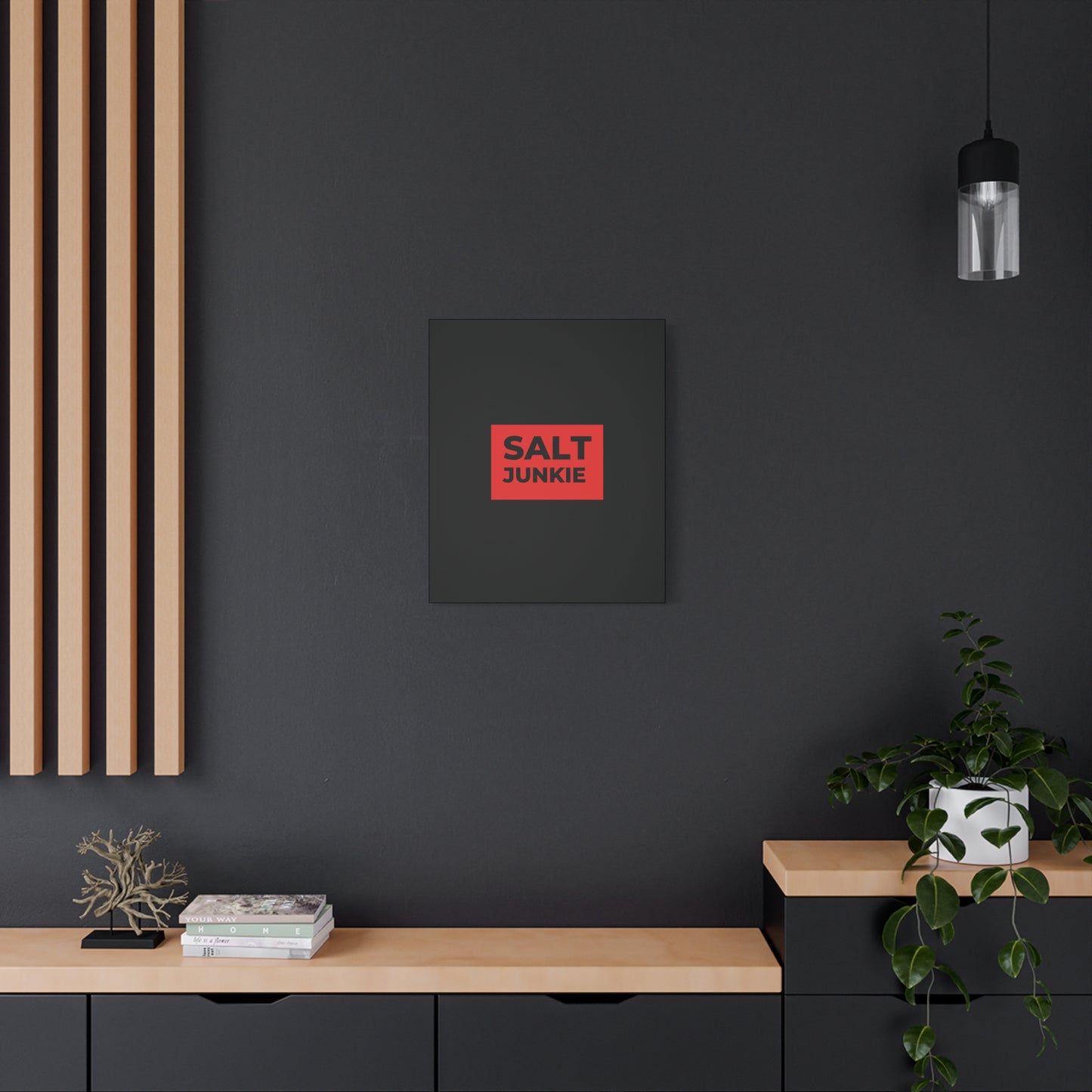 Salt Junkie Canvas Wall Art, Modern Home Decor, Kitchen Wall Art, Unique Gift for Foodies, Gourmet Kitchen Decoration