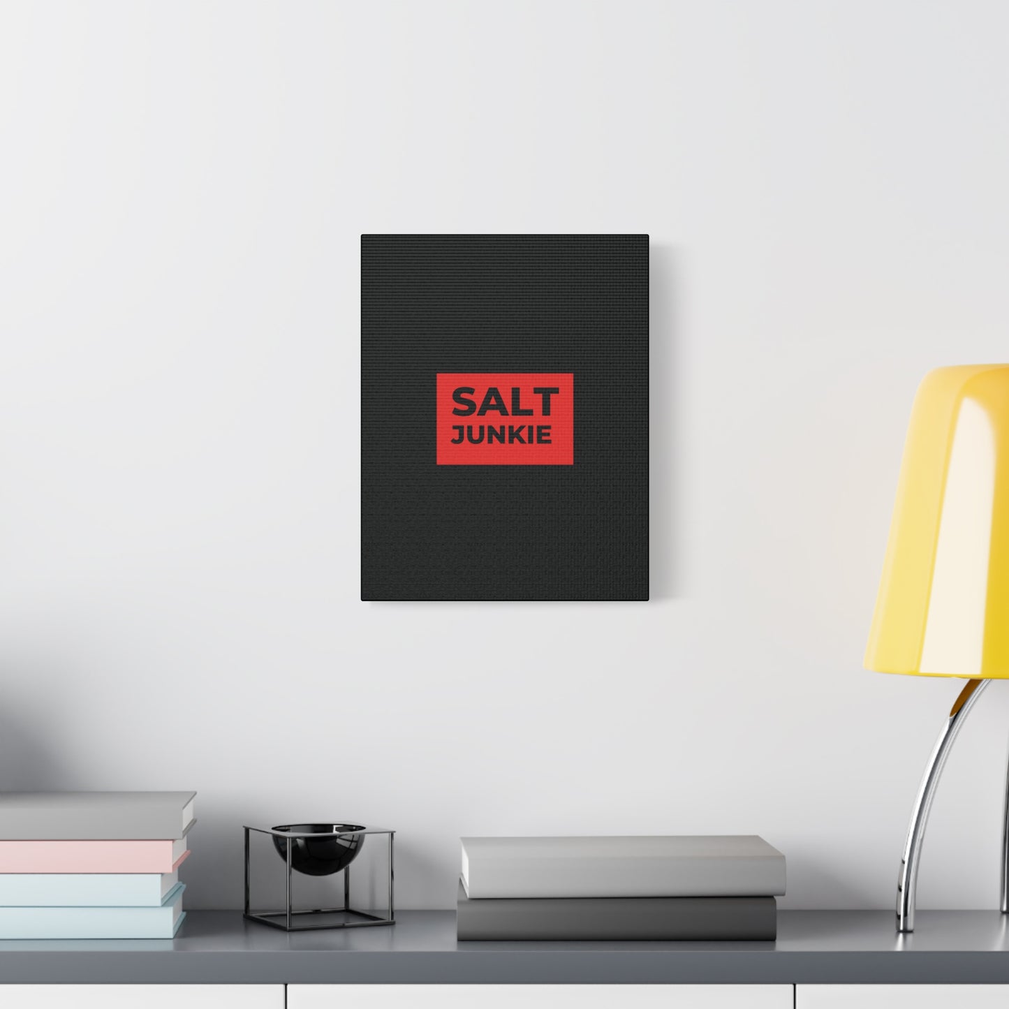 Salt Junkie Canvas Wall Art, Modern Home Decor, Kitchen Wall Art, Unique Gift for Foodies, Gourmet Kitchen Decoration