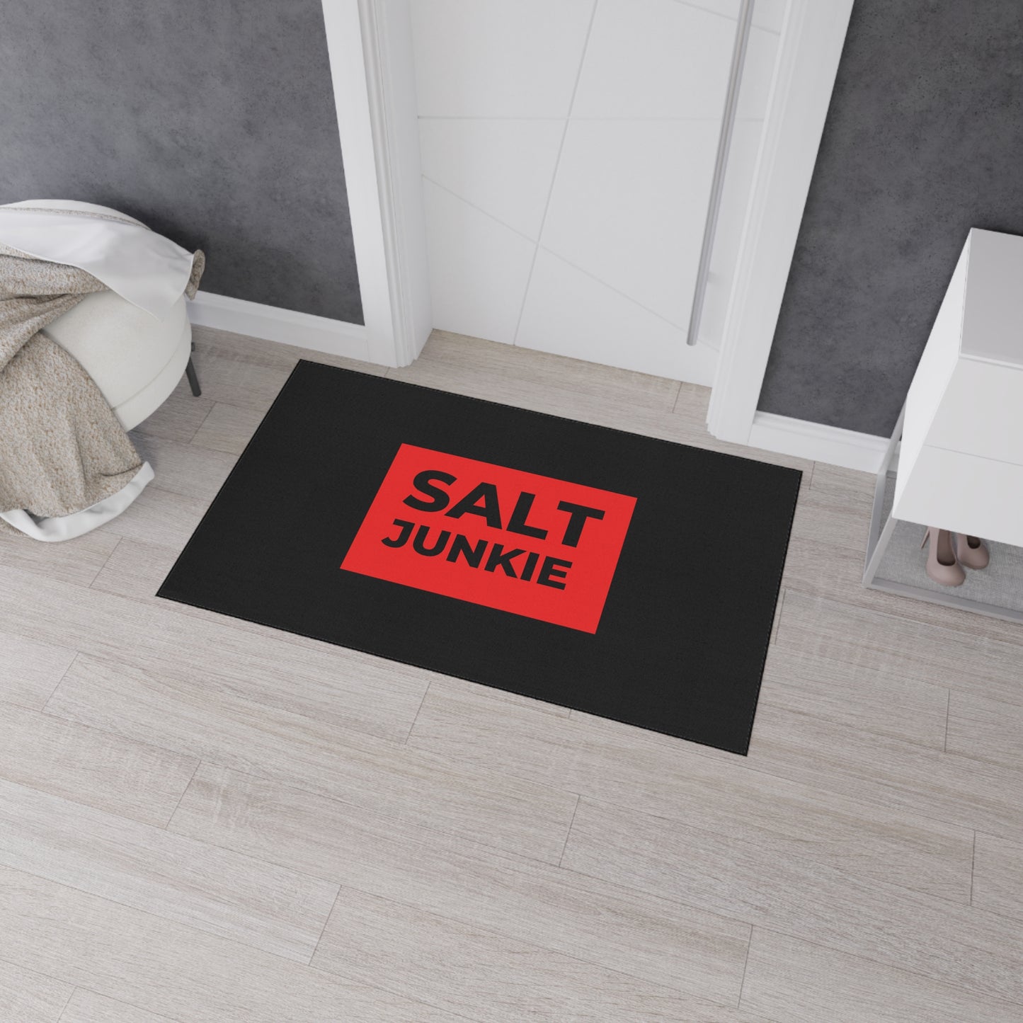 Salt Junkie Heavy Duty Floor Mat, Kitchen Mat, Entryway Rug, Non-Slip Mats, Gift for Fishing Lovers, Saltwater Fish Enthusiasts