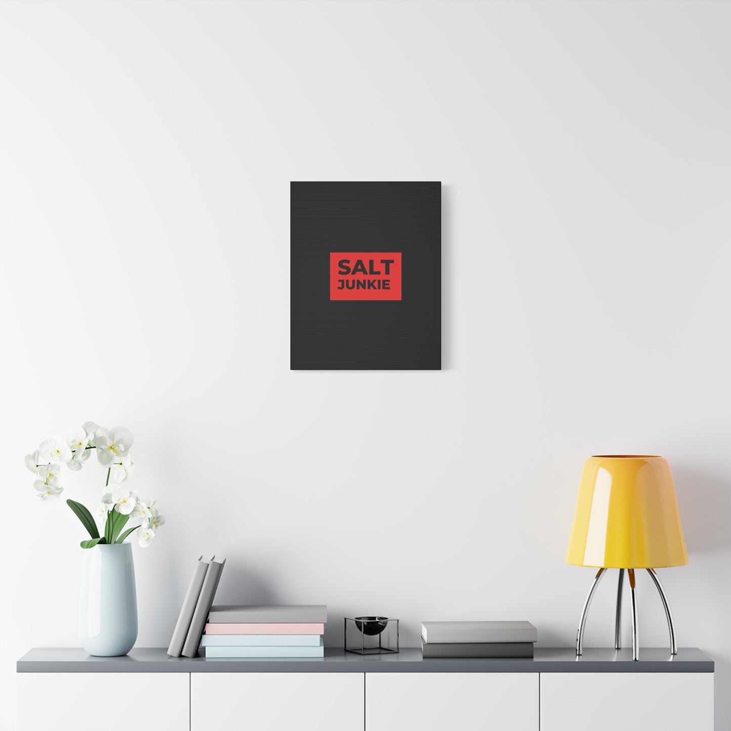 Salt Junkie Canvas Wall Art, Modern Home Decor, Kitchen Wall Art, Unique Gift for Foodies, Gourmet Kitchen Decoration