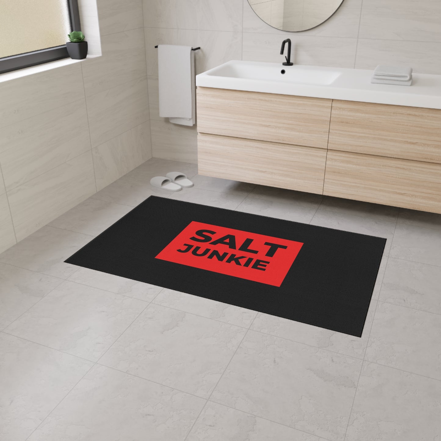 Salt Junkie Heavy Duty Floor Mat, Kitchen Mat, Entryway Rug, Non-Slip Mats, Gift for Fishing Lovers, Saltwater Fish Enthusiasts