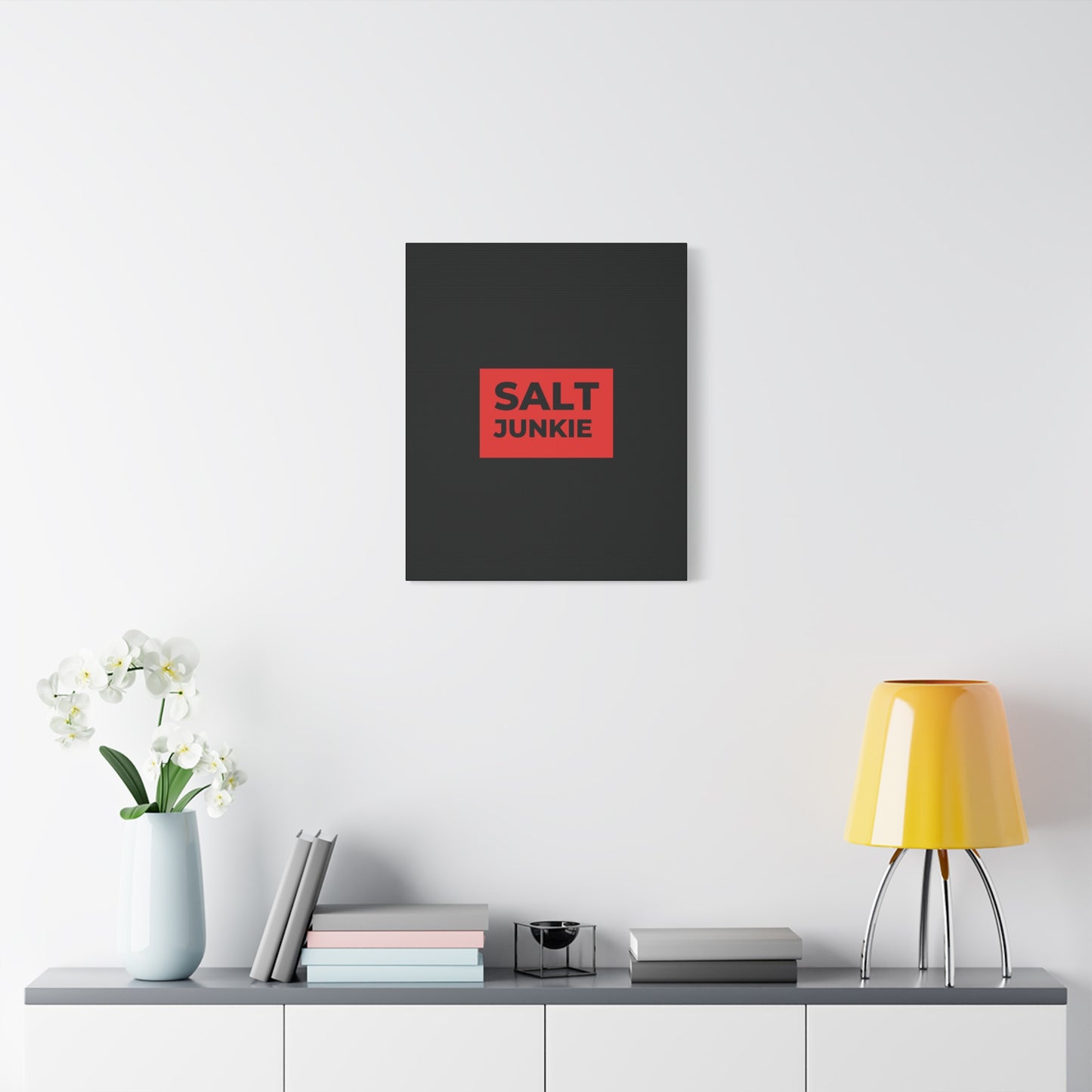 Salt Junkie Canvas Wall Art, Modern Home Decor, Kitchen Wall Art, Unique Gift for Foodies, Gourmet Kitchen Decoration