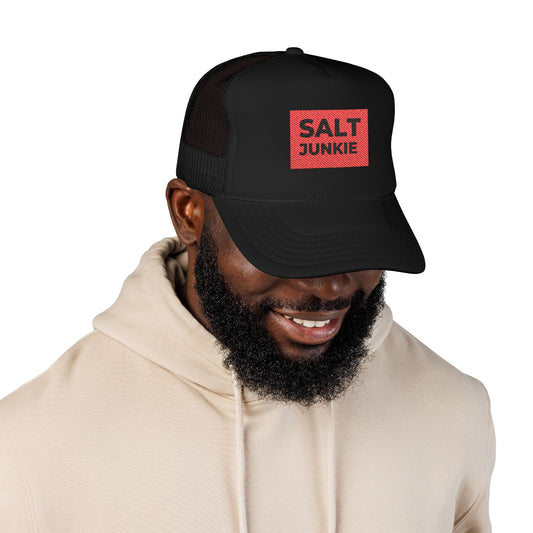 Salt Junkie Foam Trucker Hat, Fun Hat for Beach Lovers, Casual Summer Accessory, Gift for Anglers, Trendy Fishing Cap
