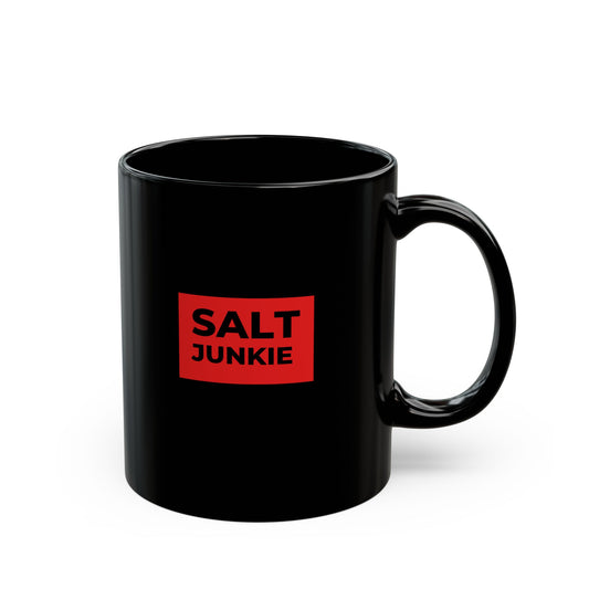 Salt Junkie Black Mug for Former Salt Lovers, Perfect Gift for Coffee Enthusiasts, Unique Present for Friends