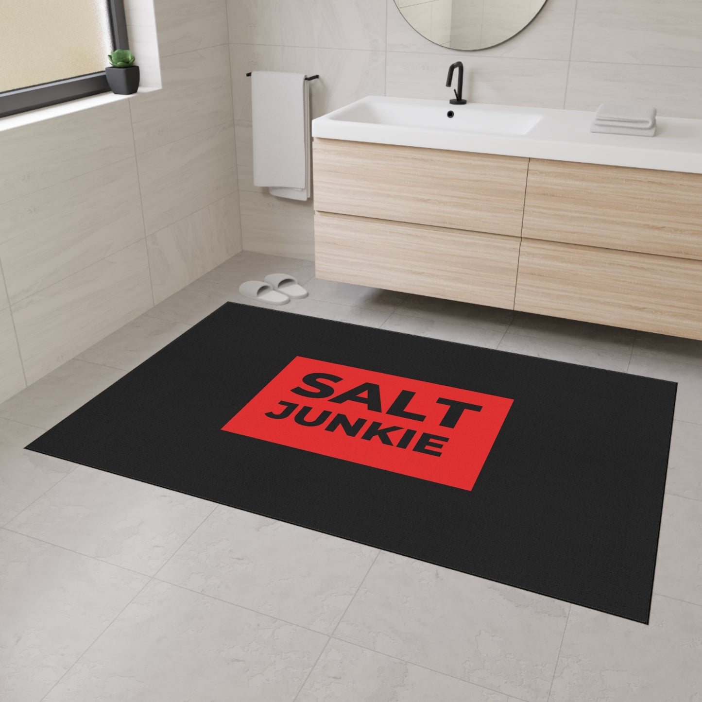 Salt Junkie Heavy Duty Floor Mat, Kitchen Mat, Entryway Rug, Non-Slip Mats, Gift for Fishing Lovers, Saltwater Fish Enthusiasts